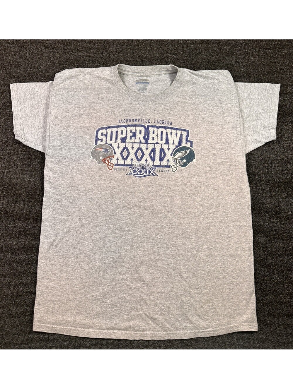 VTG Eagles Patriots Reebok Shirt Sz XL Super Bowl XXXIX 2005